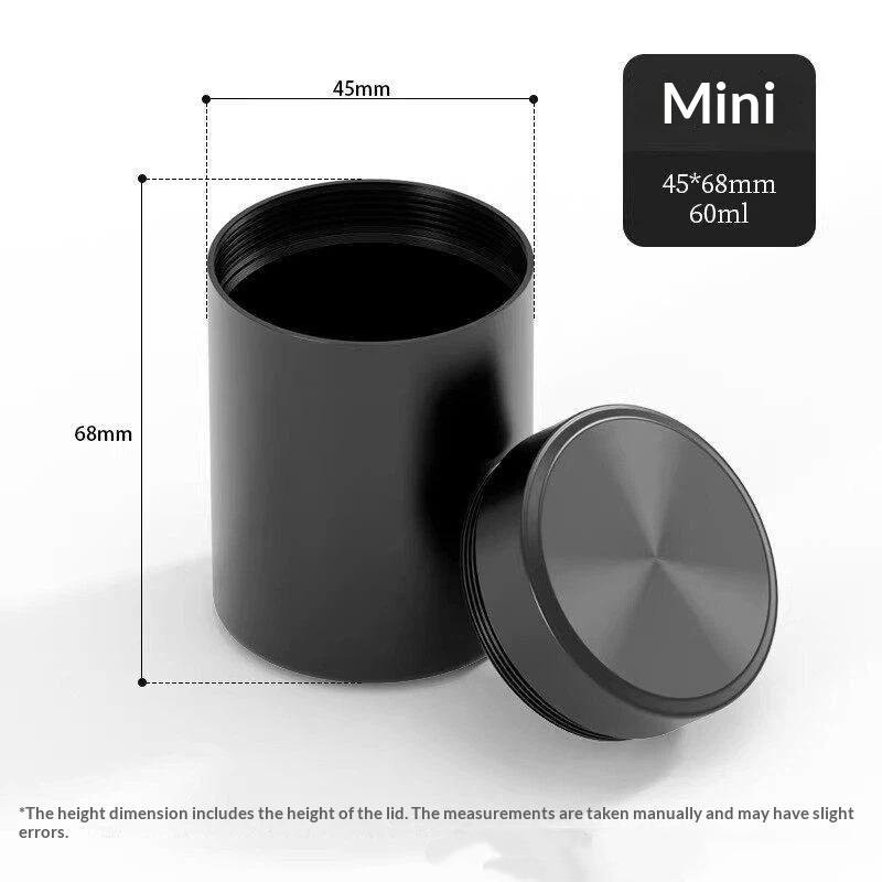 Mini Boîte à Thé Portative Scellée Boîte de Rangement Métallique en Alliage d'Aluminium Anti-humidité pour Camping Pique-nique Rangement du Thé