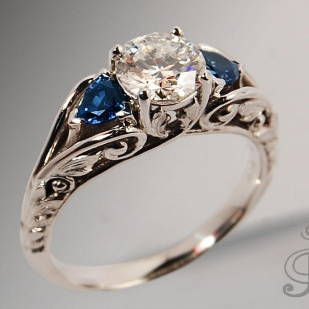 

Elegant Sapphire Engagement Rings for Women European and American Style Handmade Jewelry no. 9 платиновый