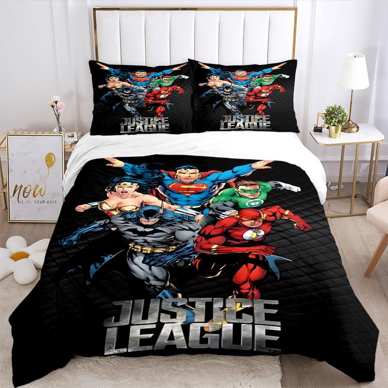 3pcs Superhero, Justice_League Cover Set, Bedding Set, Soft Comfortable Duvet Cover, For Bedroom, Guest Room (1*Duvet Cover + 2*Pillowcases,