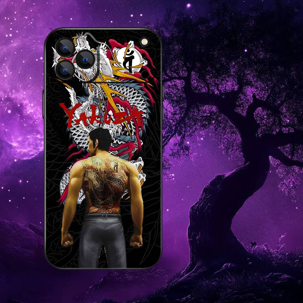Game Y-Yakuza 0 Phone Case For iPhone 17,16,15,14,13,12,11,Pro Max,XSX,,XR,SE,Mini,8,7,Soft Silicone Black Cover