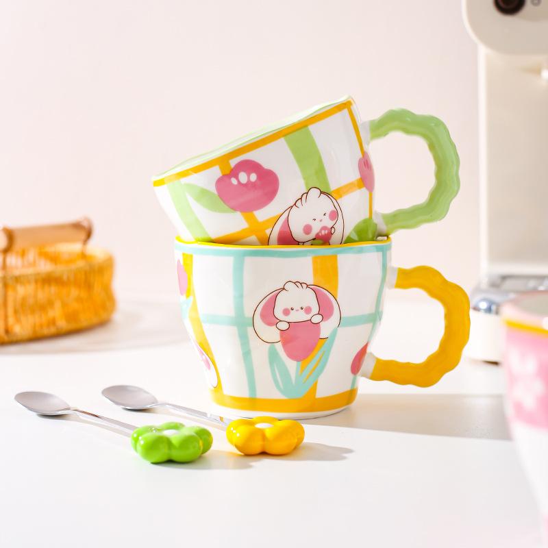 Creative Cute Rabbit Ceramic Mug Office Gift Gift Home Cup Coffee Cup Water Cup Couple Breakfast Cup