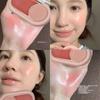 Cool and Blood-Red Vibe! Dual-Color Multi-Use Cream Blush and Highlighter All-In-One Palette 2025 New Hot-Selling Item for Women with Fine Shimmer