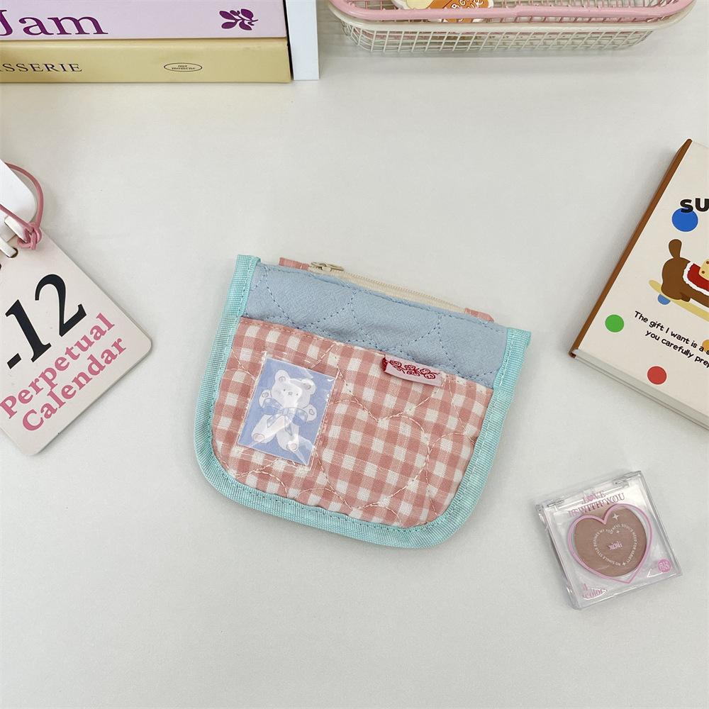 Cute and sweet card bag, change storage bag, student bank card, ID bag, change, small item storage bag.