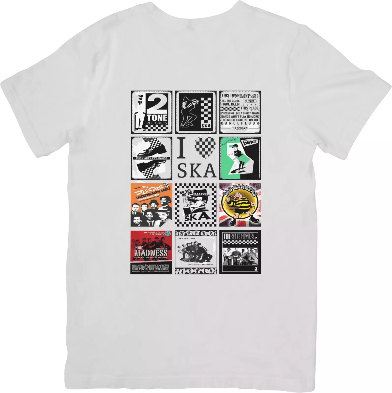 

Музыка Ска/Регги Унисекс Футболка из Качественного Хлопка Белая для Мужчин и Женщин. 4XL