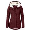 Women's Hood Long Sleeve Loose Fit Midi Parka Coat Fleece Lined Warm Cotton Outerwear Winter Jacket