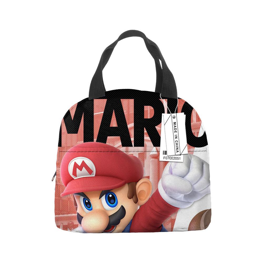 Mario Portable Bento Bag Lunch Box Bag Student Children'S Meal Bag Lunch Box Bag Bento Bag Aluminum Foil Lunch Bag Thermal Insulation