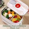 Office Ready Stainless Steel Lunch Box Large Capacity Lunch Container Set with Accessories for Work and School Meals