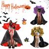Pet Halloween Cape Costume Cats Dogs Fun Spooky Cloak With Mask One Size Purple Red Yellow