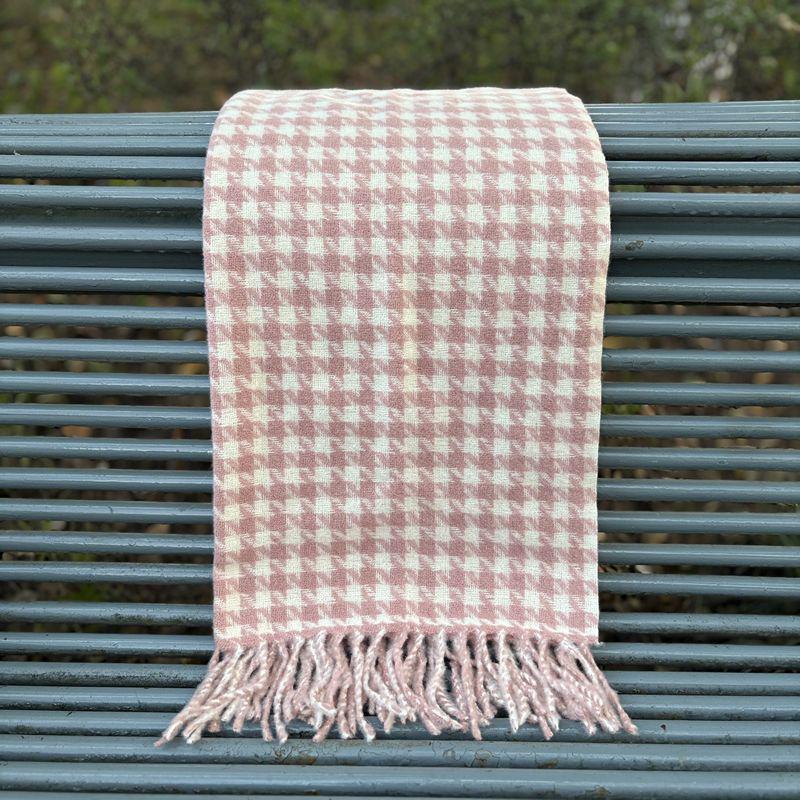 Women's Faux Cashmere Plaid Scarf - Korean Style, Thick & Warm Autumn/Winter Shawl