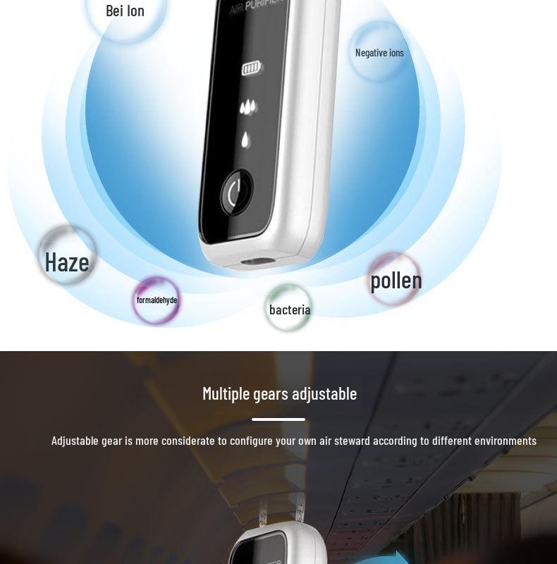 Portable Neck-Hanging Negative Ion Air Purifier Mini 
