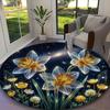 1pc Luxe Botanical Yin Yang Printed Chair Rug for Home Office Use, Living Room Kitchen Game Room Round Carpet