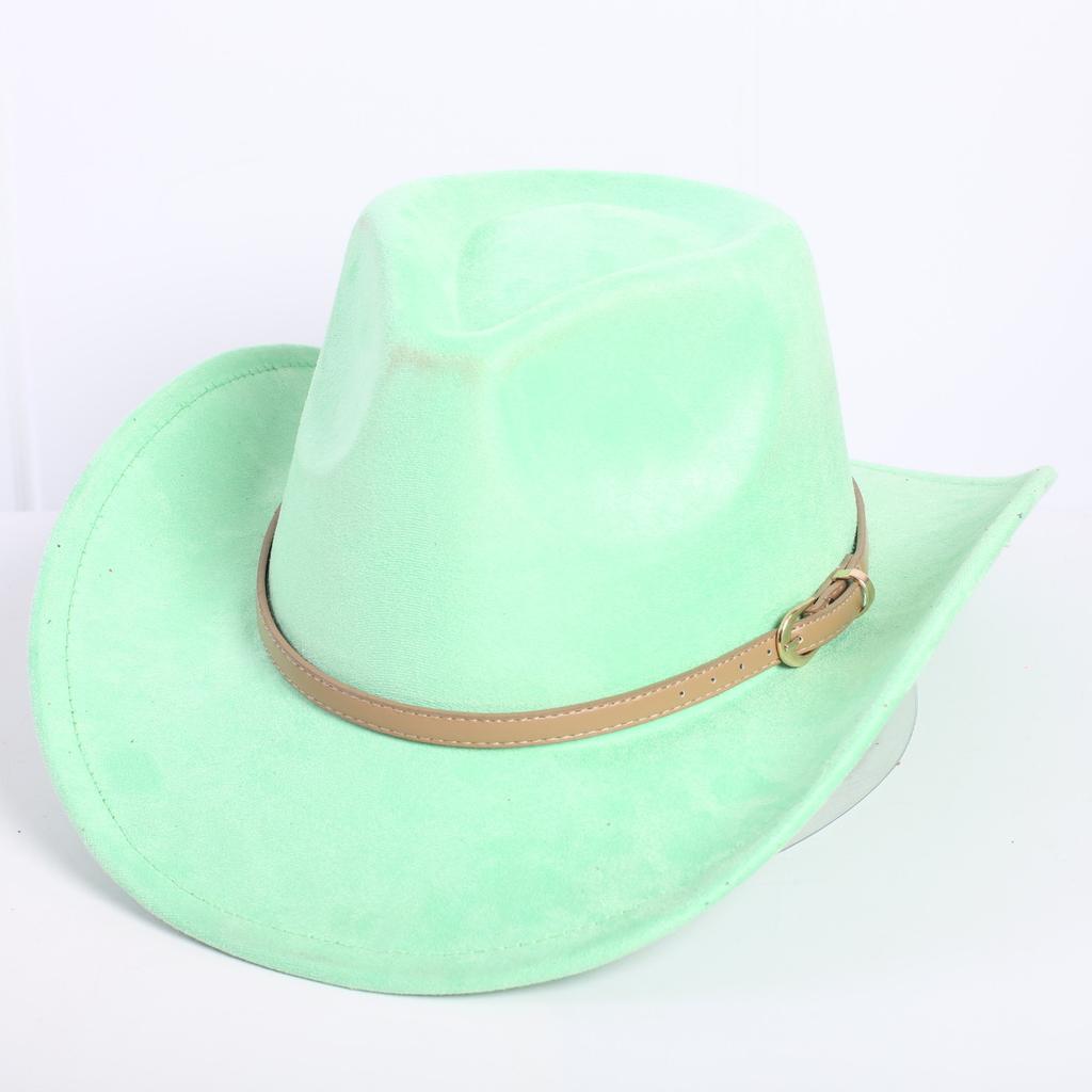 Popular European and American classic suede western cowboy hat men's and women's fashion LO style peach heart cowboy hat