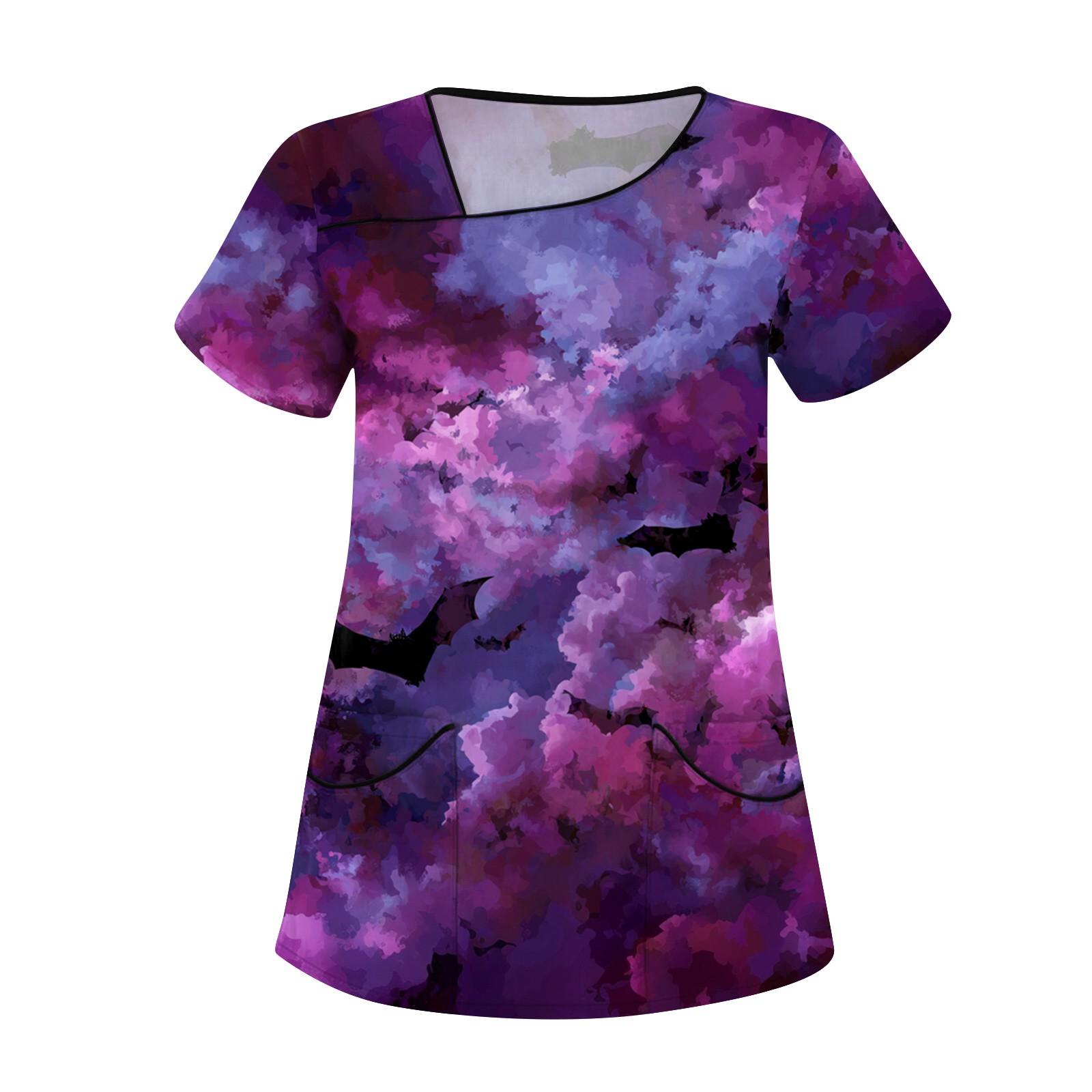 

Женская рабочая одежда с принтом, покатый воротник и двухслойные карманы, базовый верхний пуловер XXL