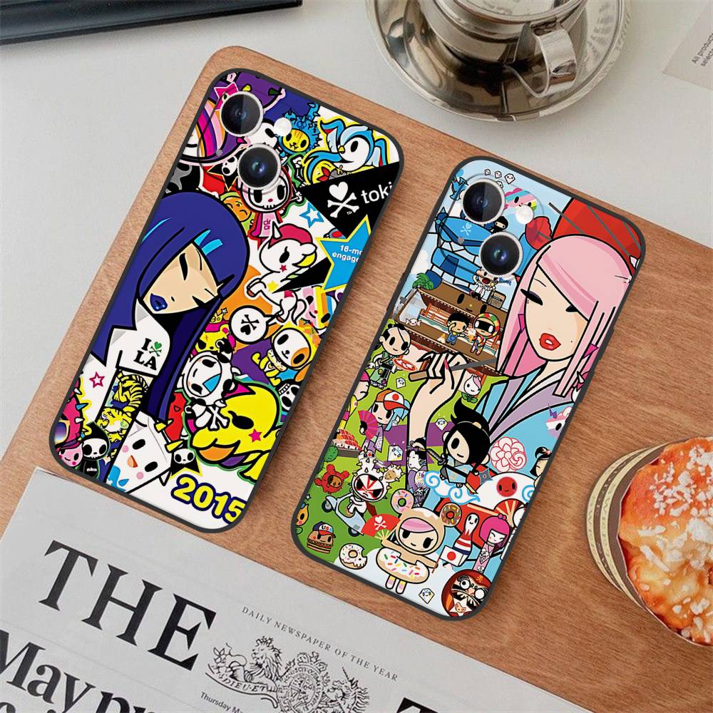 Japan T-Tokidokis Phone Case Phone Case For Iphone 17 16 15 11 13 14 Pro Max X Xr Xs Max 12mini Black Shell Cover Case