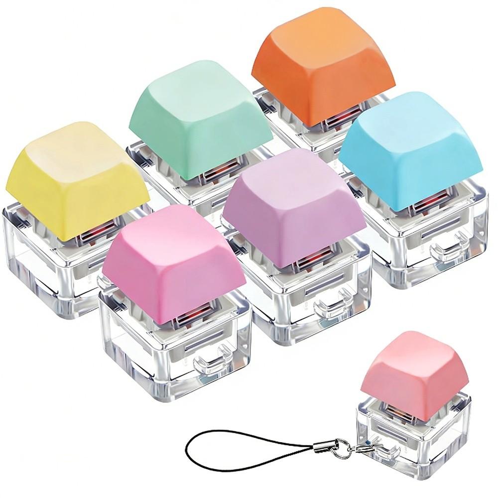 No Lights Fidget Keychain DIY Keyboard Clicker Toy Relaxing Pinch Toy