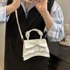 PU Solid Color Bow Casual Tote Large Capacity Commuting High Quality Women's Bags Winter New Versatile Crossbody Bags