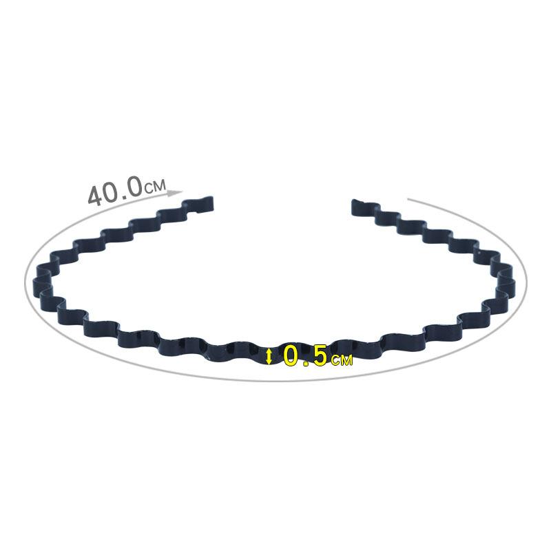 Black Facial Cleansing and Makeup Hair Band Instant Noodle Wavy Steel Wire Hair Band, Hair Clip