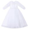 Kids Girls Long Sleeve Embroidered Tulle Puffy Formal Party Dress