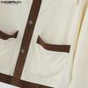 INCERUN Autumn Men Long Sleeve Casual Stitching Buttons Texture Jackets Coats