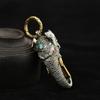 White Copper Elephant Teeth Figurines Car Keychain Creative Pendant Buckle Retro Keychain