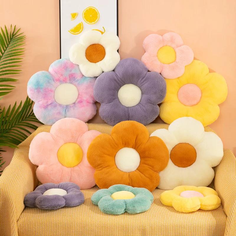Little Daisy Flower Cushion Flower Plush Pillow Seat Cushion Rabbit Fluffy Napping Pillow Backrest Cushion