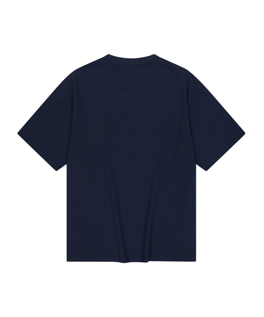 Yunibeoseugameonteu Ug Crack Print T-Shirt_Navy