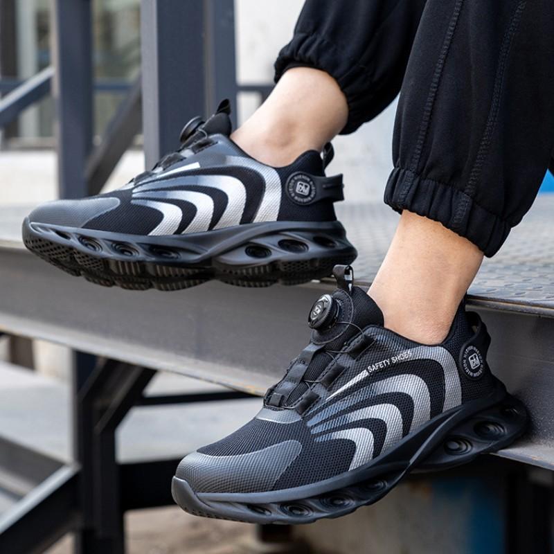 Rotating Buttons Safety Shoes Men Waterproof Work Boots Men Anti-smash Anti-puncture Steel Toe Boot Winter Protective Shoes