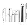 1pc Stainless Steel Toothpicks Pocket Set Portable Floss Pick Reusable Metal Toothpicks Tooth CleaningTool Kit With Storage Tube