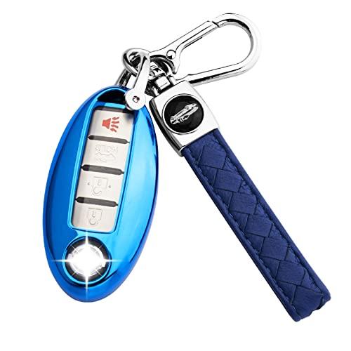 Nissan Schlüsselanhänger, weiches TPU Schlüsselgehäuse, vollständig geschützt Altima Rogue Maxima Sentra Infiniti Armada Limousine 3 4 5 Tasten Clip