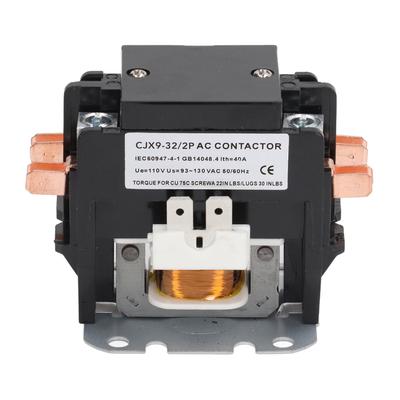32A Air Conditioner Contactor Silver Alloy Contacts 2 Pole AC Contactor Relay for Power Distribution 110V