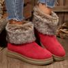 Women Winter Warm Slip On Round Toe Waterproof Snow Boots Women Trend Fashion Outdoor Comfortable Casual Boots Shoes for Women