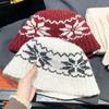 Printed Jacquard Pattern Beanies Warm Printing Knit Cap Snowflake Jacquard Knitted Hat  Autumn