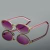 Vintage Oval Sunglasses  New In Fashion Metal Rim Gradient Shades Women Ins Trendy Stylish Brand Design Sun Glasses