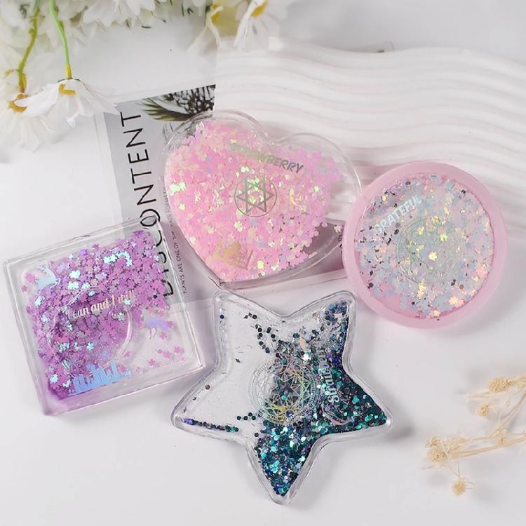 Heart Round-Star Silicone Resin Mold Coaster Shaker Epoxy Molds Quicksand