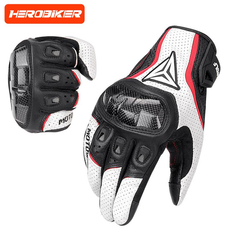 Motorcycle Racing Gloves Men Leather Gloves Summer Breathable Motorbike Guantes Moto Motocross Cycling Gloves Protective