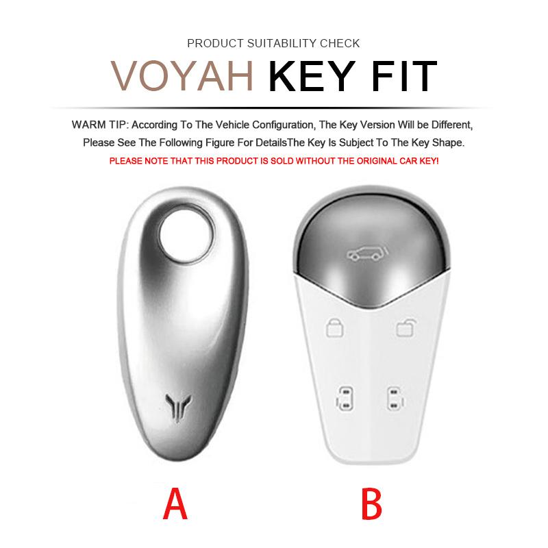 New Model Zinc Alloy Genuine Leather Auto Key Fob Cover Case Housing Remote Fit For Voyah Free I-Land Dreamer - Protector Key Ring Auto Accessories