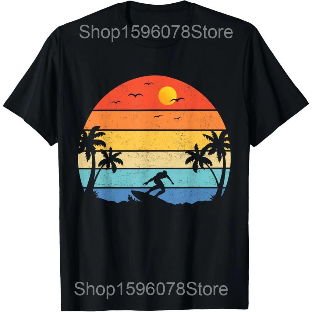 Vintage Surfer Retro Surfen Strand Surf Windsurfen T-Shirt Baumwolle Humor Streetwear T-Shirt Kurzarm Unisex Lockere Kleidung