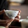 Hand Painted Bird Teacup Ceramic Cups Bamboo Chinese Tea Cup Set Teaware Bowl For Tea Ceremony White Flower Coffee Mugs