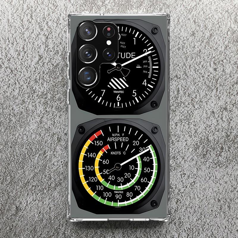 Aviation Aeroplane Helicopter Cockpit Instrument Phone Case For Samsung Galaxy S25 S24 S23 Ultra S22 Plus S21 S20 FE S10 + S25Ul