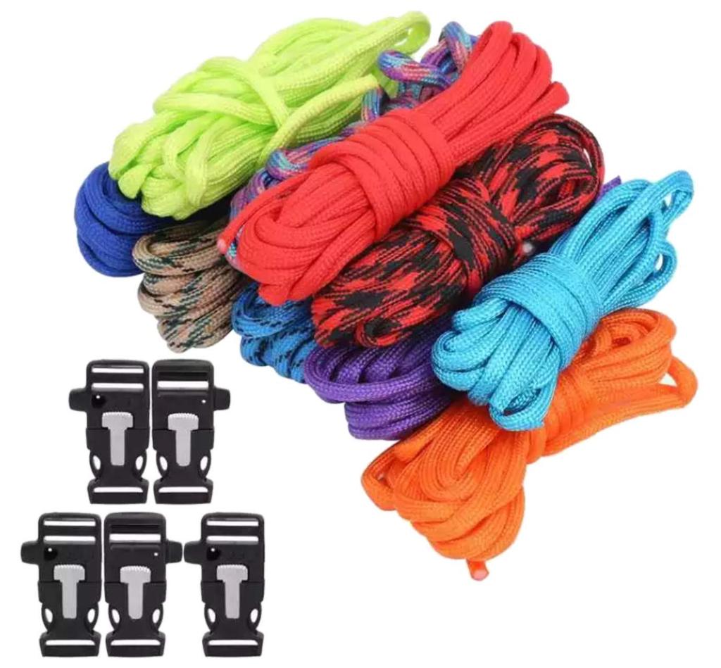 20-Piece Set of 4mm Paracord, 3m X 100mm, for Bracelets, Straps, Collars, and Emergency Preparedness Kits, 280kg Tensile Strength