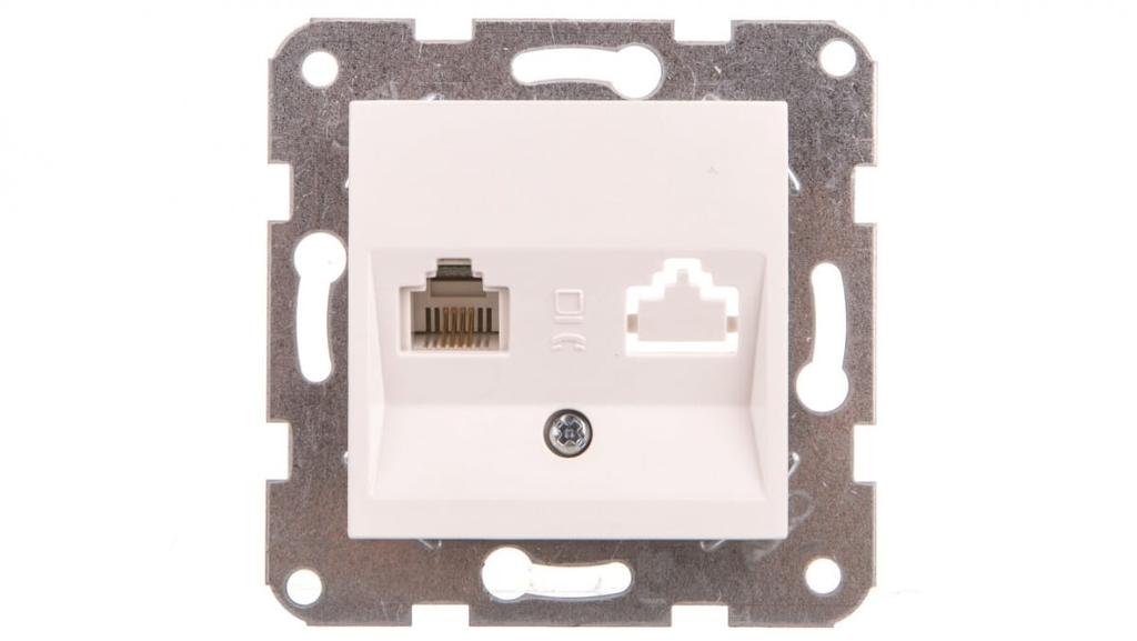 Phone Jack Plate 1Xrj11, Color White / 90967013