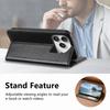 For iPhone 17 Pro Case Wallet Tri-Color Stitching Leather Phone Cover with Elastic Wristband