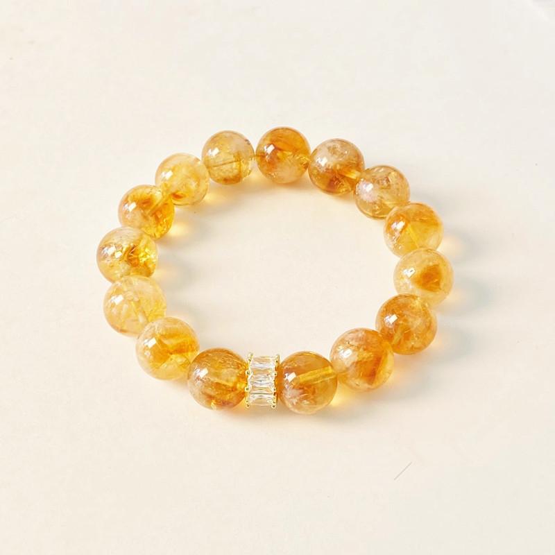 Natural Yellow Tower Crystal Bracelet Yellow Acestre Flash Ice Flake Bracelet Symbiotic Lucky Bracelet Girlfriend Birthday Gift