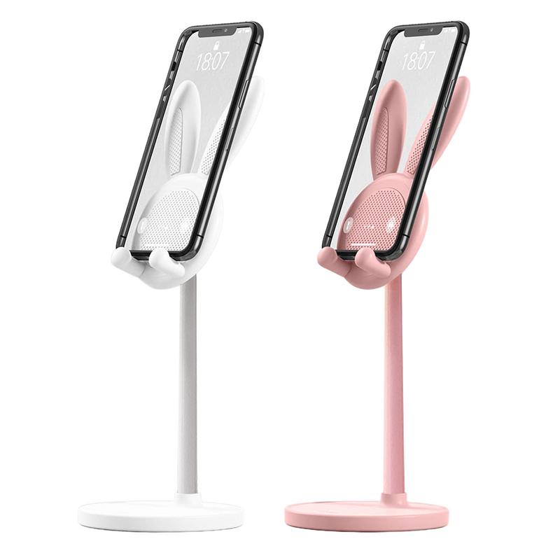 Cartoon Bunny Desktop Mobile Phone Holder Stand Smartphone Tablet Bracket Adjustable Telescopic Lifting Lazy Bracket