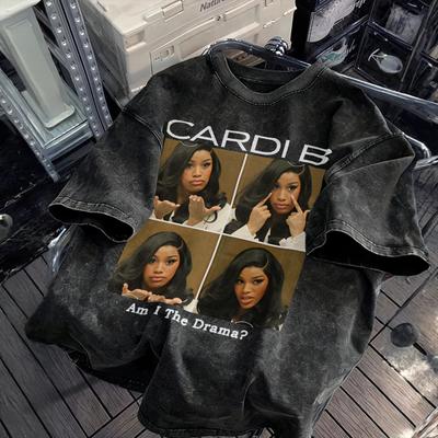 Cardi B Am I The Drama T Shirt  Novelty T-Shirts Short-Sleeve Y2K Fun Tshirt Summer Cotton O Neck Oversize Top Tees