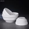 Pure White Ceramic Bowl: Edge Protector Noodle, Rice, Soup, Porridge Bowl for Household and Restaurant Tableware.