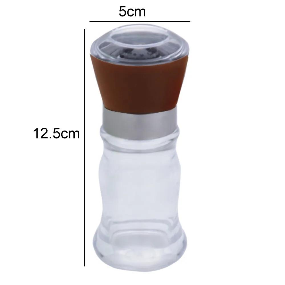 Mode Edelstahl Mühle Glas Körper Gewürz Salz und Pfeffermühle Küche Zubehör Kochen Werkzeug Tragbare Küche gadgets