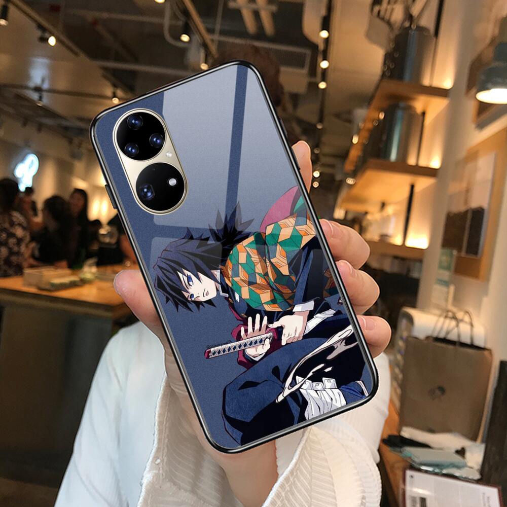 Kamado Nezuko Kimetsu No Yaiba Demon Slayer TPU Weich Gehärtetes Glas Handyhülle Hülle für Huawei P40 Pro lite 5G P30 P Smart Z 20