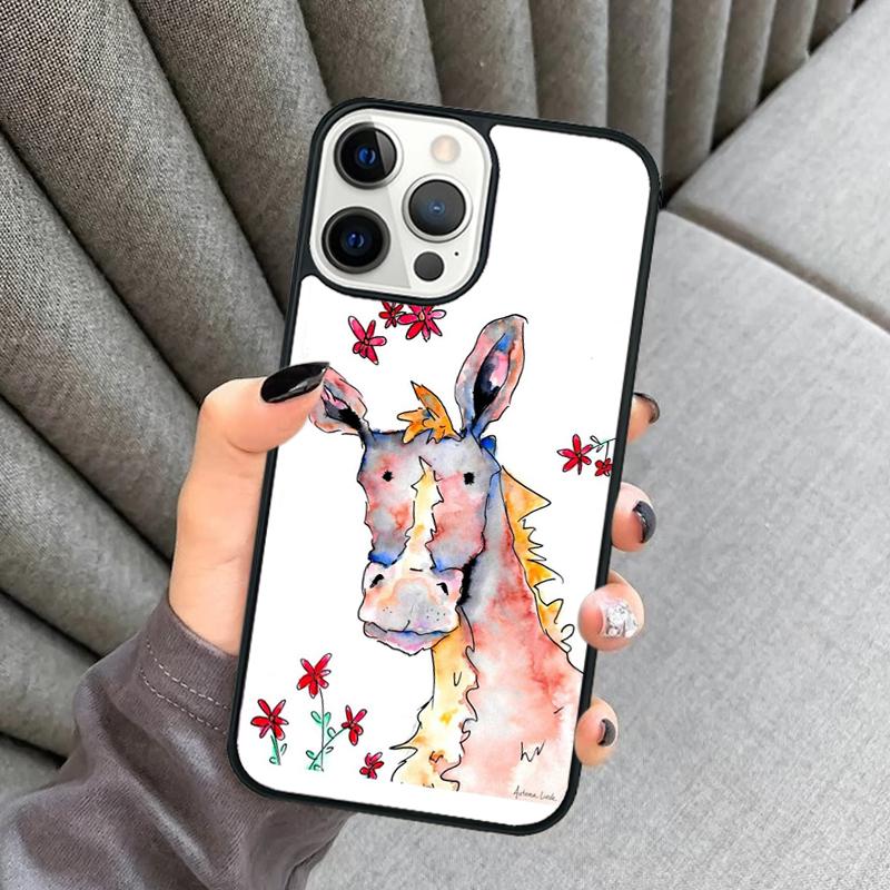 Horse Pony Painted Phone Case For iPhone 17 Air 16 16e 15 13 14 Pro Max 11 12 Plus 2022 MAX Shell Cover coque