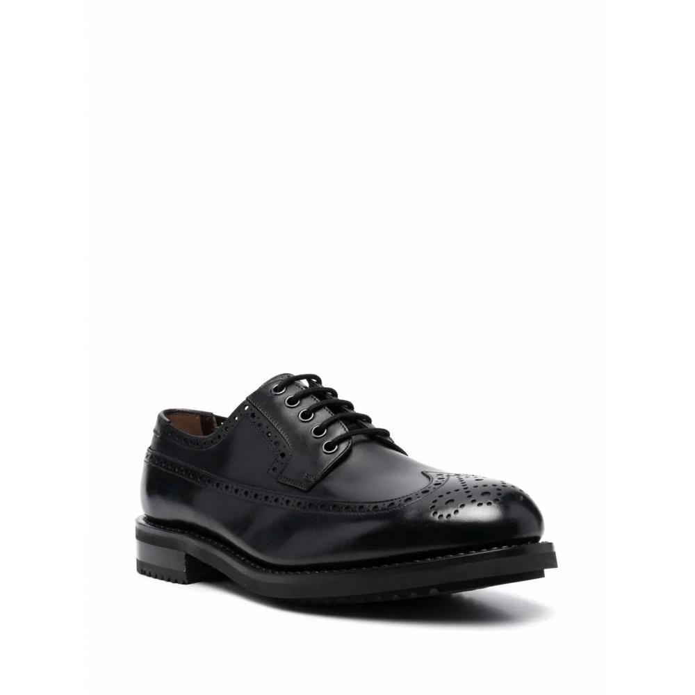 Salvatore Ferragamo Ferragamo Marcus Perforated Brogues Black